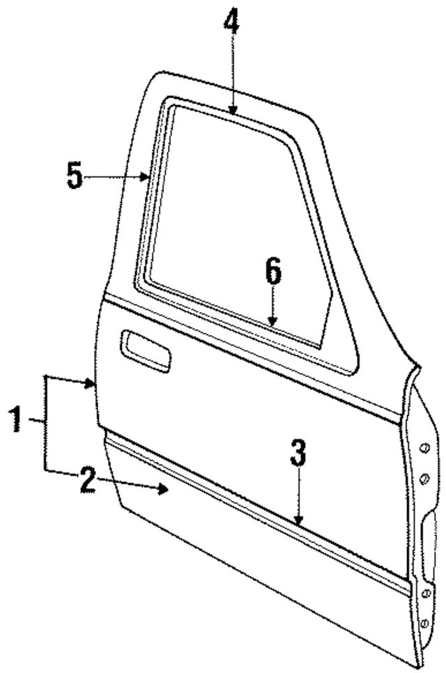 F13Z6620124A - Body: Door Shell for Ford: Tempo | Mercury: Topaz Image