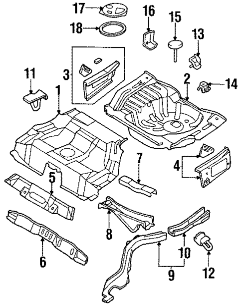 Rear Floor & Rails for 1996 Nissan Maxima #0