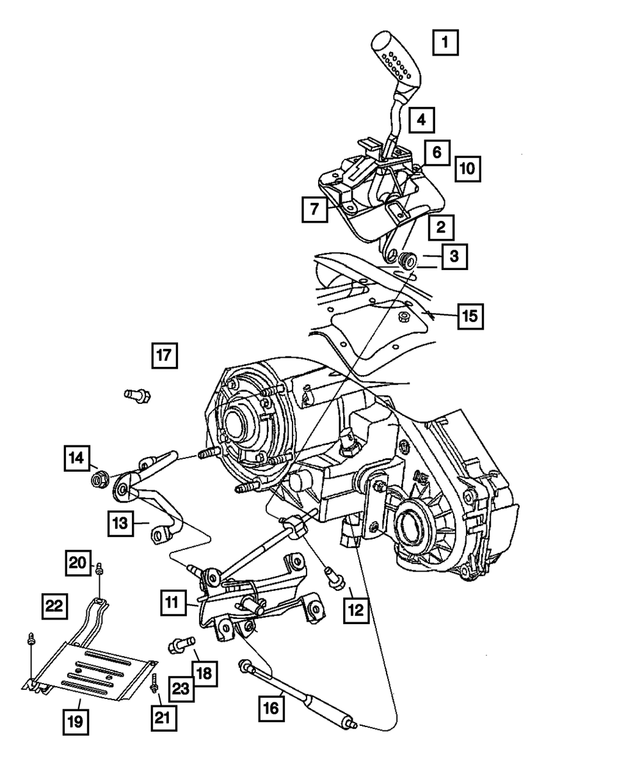 53001284 - Transfer Case Model 231 [DHN]: Shift Lever Housing for Mopar Image
