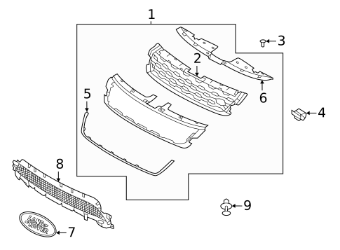 Grille & Components for 2020 Land Rover Range Rover Evoque #0