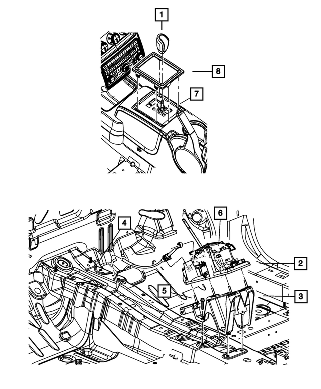 4766407AB - 62TE; 6-Speed; Automatic Transaxle: Transmission Shifter Bracket for Mopar Image