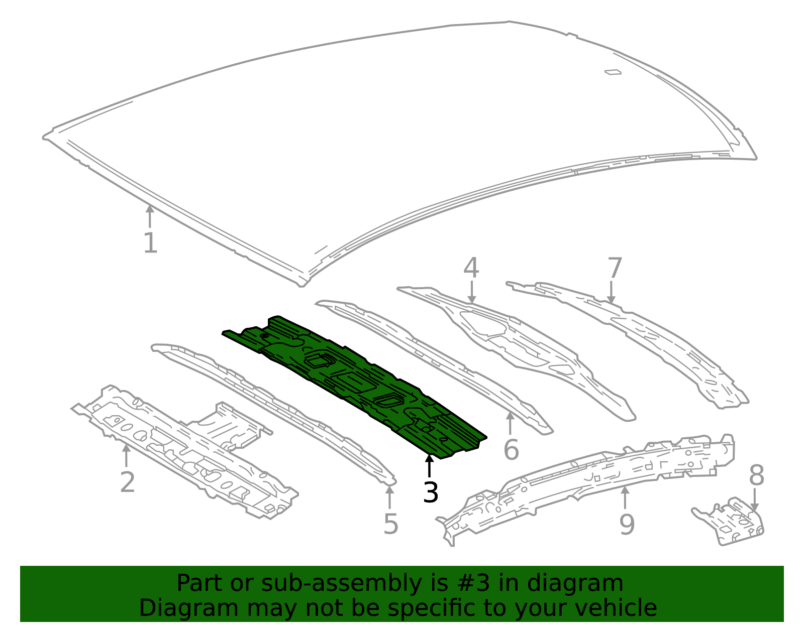 2021-2025 Toyota Mirai Center Bow 63107-62010 | OEM Parts Online