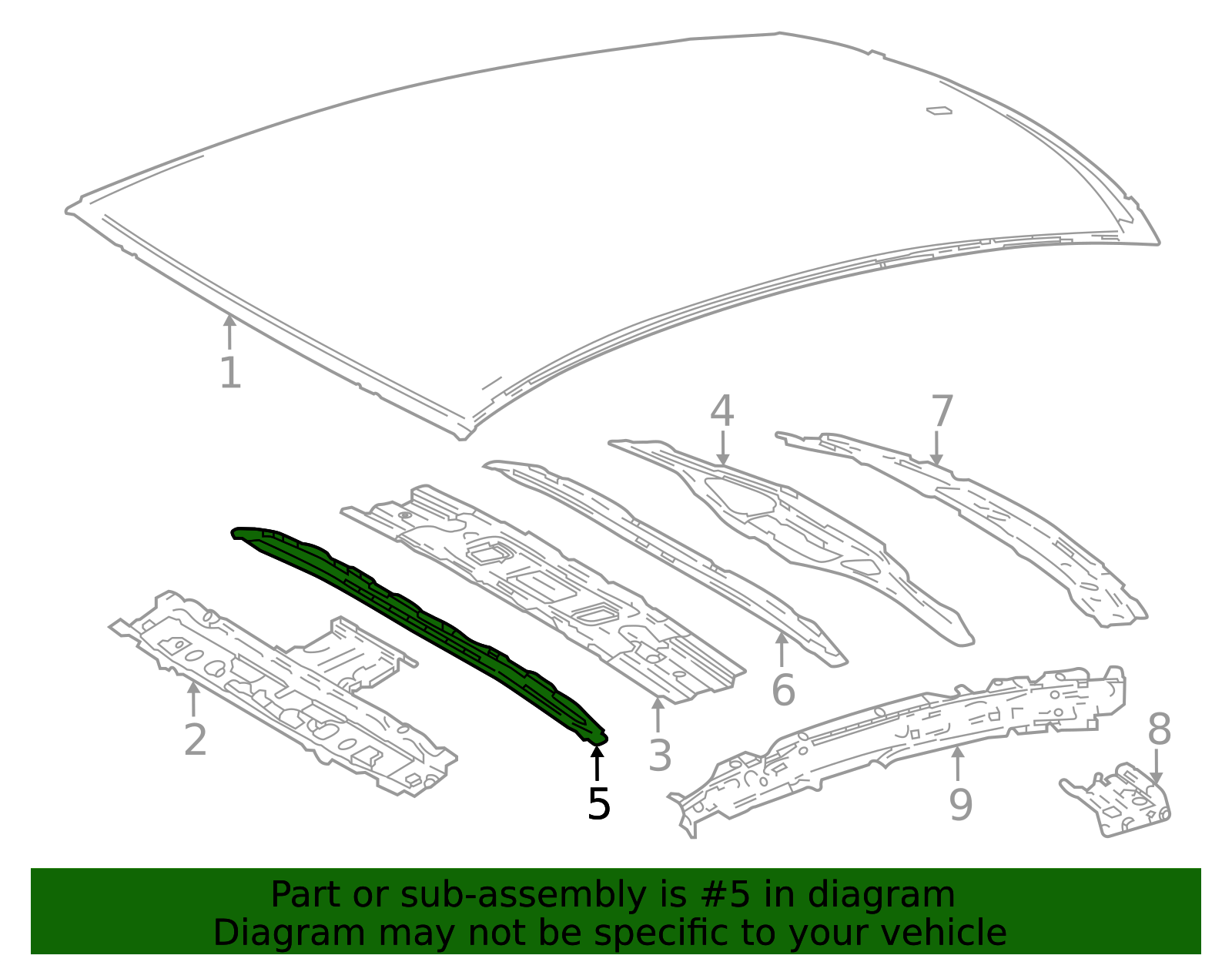 2021-2025 Toyota Mirai Roof Bow 63142-62010 | OEM Parts Online