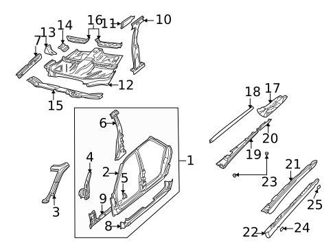Center Pillar & Rocker for 2001 Saab 9-3 #0