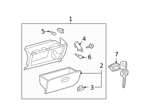 Glove Box for 2007 Toyota Solara #0