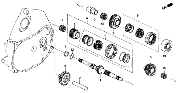 MT Mainshaft for 1988 Honda Civic #0