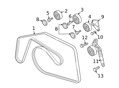 Belts & Pulleys for 2009 Audi Q7 #0