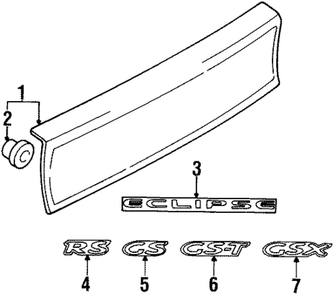 Exterior Trim - Rear Body for 1996 Mitsubishi Eclipse #0