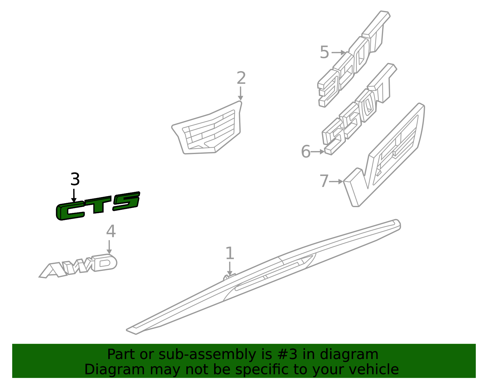 84983505 - 2020-2025 Cadillac CT5 - Silver Rear Compartment Lid Vehicle ...
