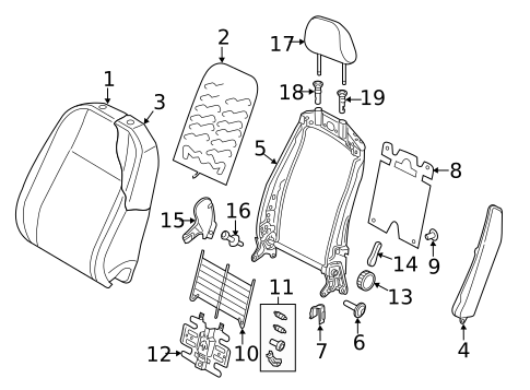 Front Seat Components for 2019 Volkswagen Golf Alltrack #5