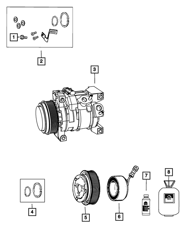 68025879AA - Air Conditioners and Heaters: Pulley Bolt for Mopar Image