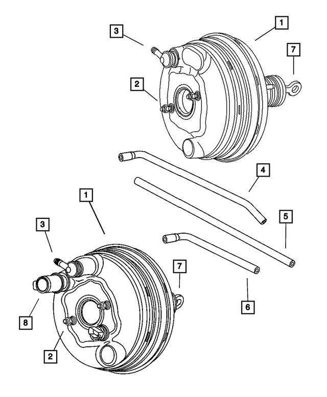 5139152AA - Service Brakes: Power Brake Booster for Mopar Image image