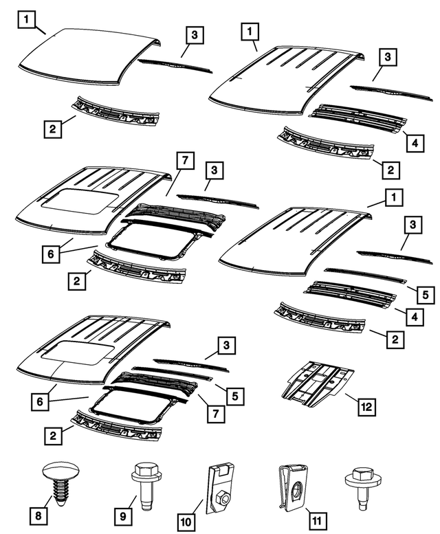 68072149AD - Body Sheet Metal Except Doors: Roof Panel for Mopar Image