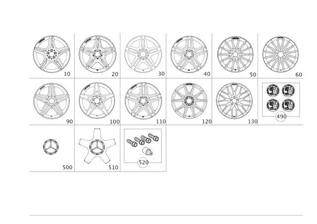1764010100 - Wheels and Accessories: Spoke Wheel for Mercedes-Benz: CLA250, GLA250 Image