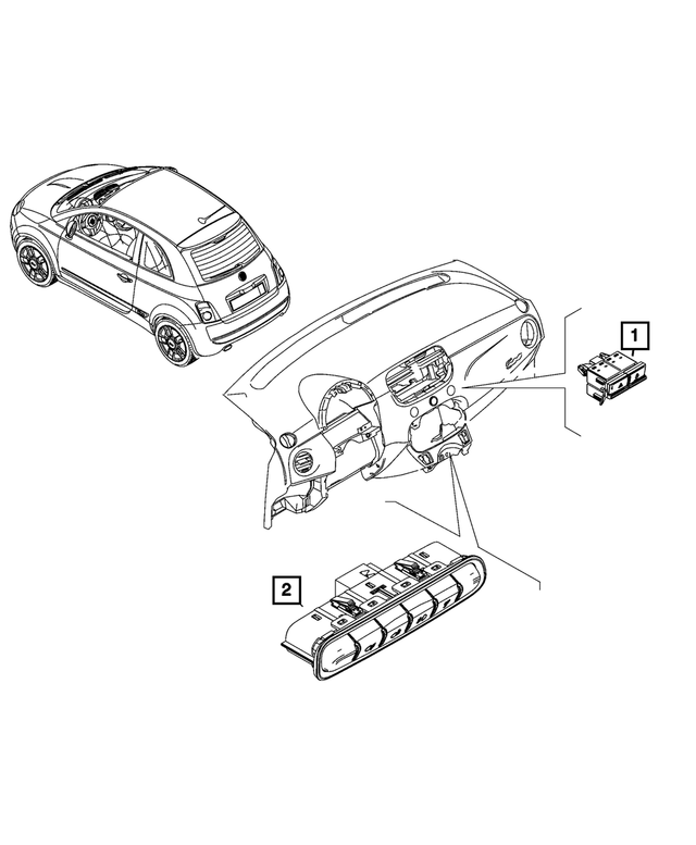 7TL14LXFAA - Electrical: Door Lock Switch for Fiat: 500E Image