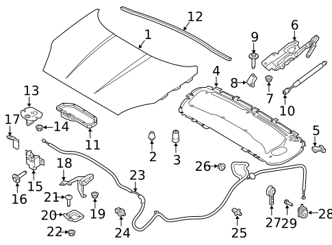 Hood & Components for 2017 Jaguar XF #1