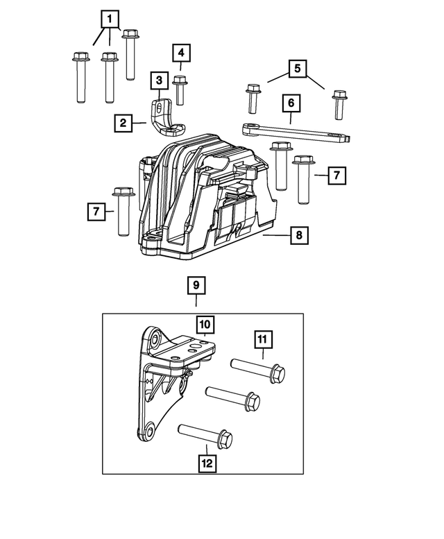 6509262AA - 2.4L Gas; Engine: Hex Flange Nut, Mounting for Mopar Image