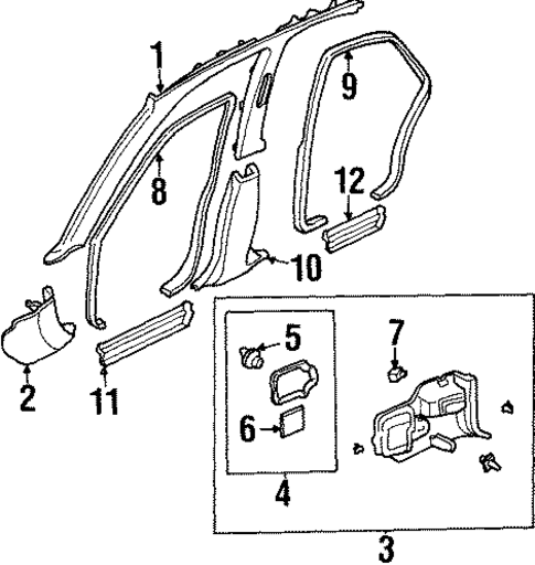 Interior Trim - Pillars for 1997 Acura TL #0