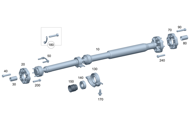1 - Propeller Shaft: Important Information for Mercedes-Benz: 180A, 180b, 180C, 190, 190D, 190E, 200, 200D, 220a, 220D, 230, 240D, 250, 260E, 280, 280C, 280CE, 280E, 280S, 280SE, 280SEL, 300C, 300CD, 300CE, 300D, 300E, 300S, 300SD, 300SE, 300SEL, 300SL, 300TD, 300TE, 350SD, 350SL, 380SE, 380SEC, 380SEL, 380SL, 380SLC, 400E, 400SE, 400SEL, 450SE, 450SEL, 450SL, 450SLC, 500E, 500SEC, 500SEL, 500SL, 560SEC, 560SEL, 560SL, 600SEL, 600SL, A220, A35 AMG, AMG GT, AMG GT 43, AMG GT 53, AMG GT 55, AMG GT 63, AMG GT 63 Pro, AMG GT 63 S, AMG GT 63 S E Performance, AMG GT Black Series, AMG GT C, AMG GT R, AMG GT S, B Electric Drive, B250e, C220, C230, C240, C250, C280, C300, C32 AMG, C320, C350, C350e, C400, C43 AMG, C450 AMG, C55 AMG, C63 AMG, C63 AMG S, C63 AMG S E Performance, CL500, CL550, CL600, CL63 AMG, CL65 AMG, CLA250, CLA35 AMG, CLA45 AMG, CLA45 AMG S, CLE300, CLE450, CLE53 AMG, CLK320, CLK350, CLK430, CLK500, CLK55 AMG, CLK550, CLK63 AMG, CLS400, CLS450, CLS500, CLS53 AMG, CLS55 AMG, CLS550, CLS63 AMG, CLS63 AMG S, E250, E300, E320, E350, E400, E420, E43 AMG, E430, E450, E500, E53 AMG, E55 AMG, E550, E63 AMG, E63 AMG S, EQB 250+, EQB 300, EQB 350, EQE 350, EQE 350 SUV, EQE 350+, EQE 350+ SUV, EQE 500, EQE 500 SUV, EQE AMG, EQE AMG SUV, EQS 450, EQS 450 SUV, EQS 450+, EQS 450+ SUV, EQS 580, EQS 580 SUV, EQS AMG, G500, G55 AMG, G550, G550 4x4, G580, G63 4x4 Squared AMG, G63 AMG, G65 AMG, GL320, GL350, GL450, GL550, GL63 AMG, GLA250, GLA35 AMG, GLA45 AMG, GLB250, GLB35 AMG, GLC300, GLC350e, GLC43 AMG, GLC63 AMG, GLC63 AMG S, GLC63 AMG S E Performance, GLE300d, GLE350, GLE400, GLE43 AMG, GLE450, GLE450 AMG, GLE450e, GLE53 AMG, GLE550e, GLE580, GLE63 AMG, GLE63 AMG S, GLK250, GLK350, GLS350d, GLS450, GLS550, GLS580, GLS63 AMG, Maybach EQS 680 SUV, Maybach GLS600, Maybach S550, Maybach S560, Maybach S580, Maybach S600, Maybach S650, Maybach S680, ML250, ML320, ML350, ML400, ML430, ML450, ML500, ML55 AMG, ML550, ML63 AMG, R320, R350, R500, S350, S400, S420, S430, S450, S500, S55 AMG, S550, S550e, S560, S580, S580e, S600, S63 AMG, S63 AMG E Performance, S65 AMG, SL320, SL400, SL43 AMG, SL450, SL500, SL55 AMG, SL550, SL600, SL63 AMG, SL63 AMG S E Performance, SL65 AMG, SLC300, SLC43 AMG, SLK250, SLK280, SLK300, SLK350, SLK55 AMG, SLR McLaren, SLS AMG Image image