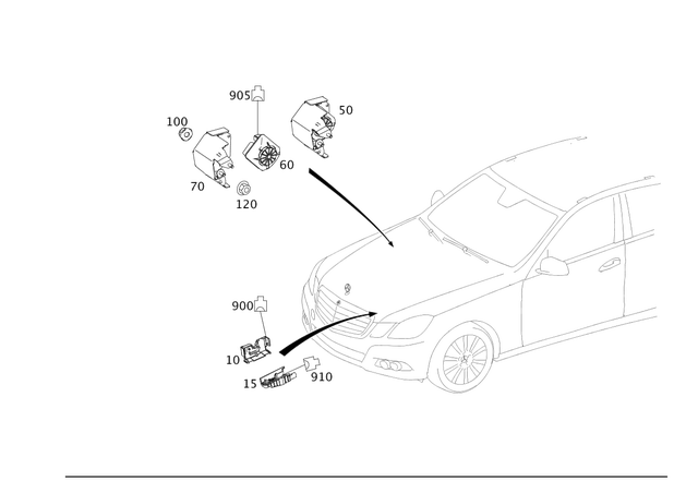212821015164 - Electrical System: Impact Sensor, Ped. Prot for Mercedes-Benz Image image