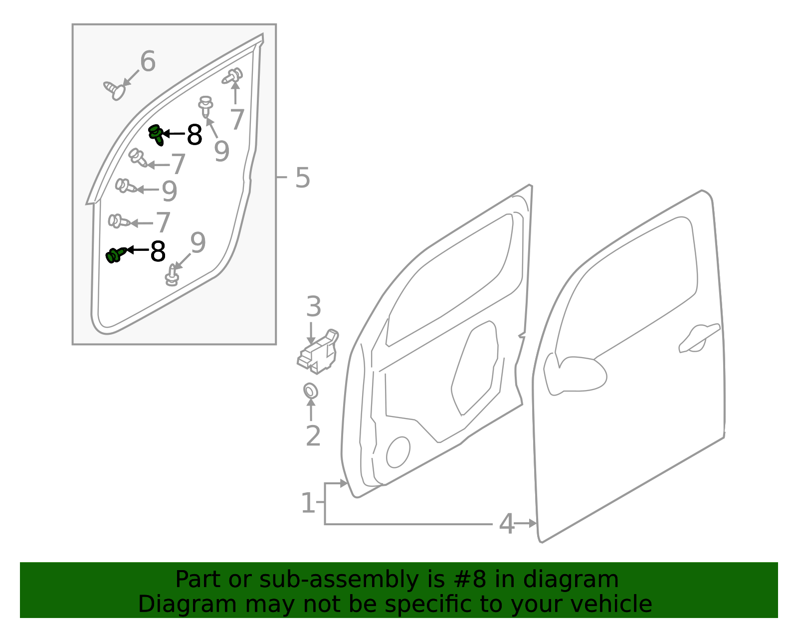 2007-2019 Nissan Door Weather-Strip Clip 80850-8991E | TascaParts.com