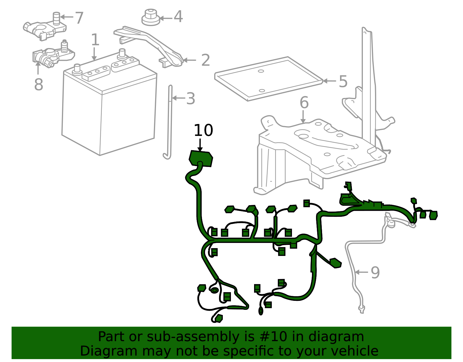 2007-2012 Toyota Yaris Engine Wiring Harness 82121-52B10 | Toyota 