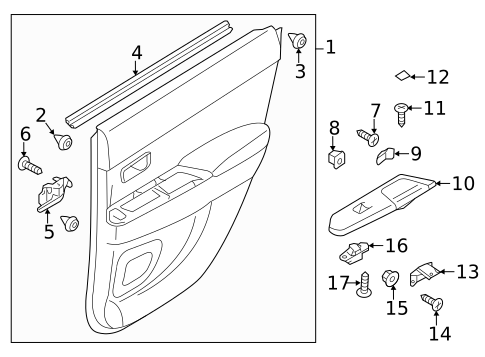Interior Trim - Rear Door for 2007 Mitsubishi Outlander #9