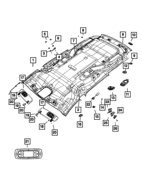 Headliners-Visors-Assist Straps for 2019 Chrysler Pacifica #0