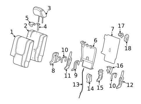 Rear Seat Components for 2009 Chevrolet Equinox #0