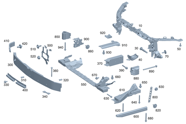 9907424 - Front-End Assembly, Front Panel: Blind Clinch Nut for Mercedes-Benz Image image