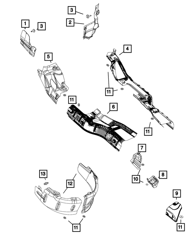 55399273AE - Exhaust: Brake &amp; Fuel Line Shield for Mopar Image