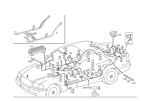 Frame Floor Unit Main Cable Harness for 1998 Mercedes-Benz C280 #0