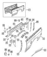 68365022AA - Body Sheet Metal Except Doors: Box Side Outer Panel, Right for Ram: 2500, 3500 Image