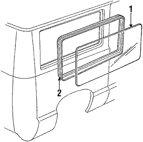Glass - Side Panel for 1990 Ford E-150 Econoline Club Wagon #1