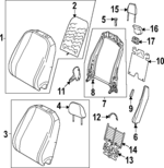 5H0881805LDAQC - Body: Seat Back Cover for Volkswagen: GTI Image
