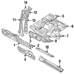 MB860639 - : Floor Pan Reinforcement for Mitsubishi: Expo, Expo LRV Image