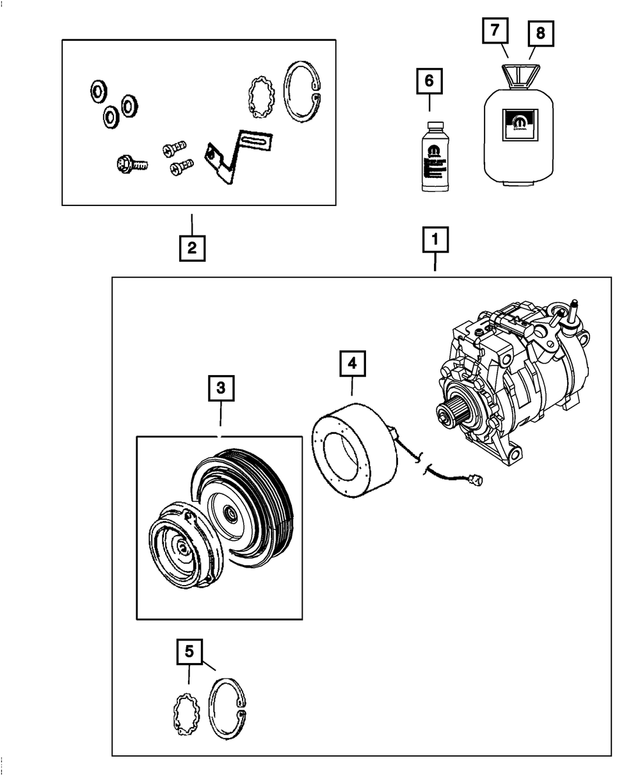 68340016AC - Air Conditioners and Heaters: Air Conditioning Compressor for Mopar Image