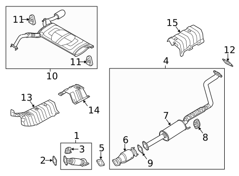 Exhaust Components for 2016 Kia Forte #1