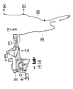 5152030AA - Electrical: Windshield Washer Pump Grommet for Chrysler: 200, 300, Aspen, Pacifica, Sebring, Town &amp; Country, Voyager | Dodge: Avenger, Caliber, Durango, Grand Caravan, Journey, Nitro, Ram 1500, Ram 2500, Ram 3500 | Fiat: 500 | Jeep: Cherokee, Commander, Compass, Grand Cherokee, Grand Cherokee WK, Liberty, Patriot, Wrangler, Wrangler JK | Ram: 1500, 1500 Classic, 2500, 3500, C/V Image