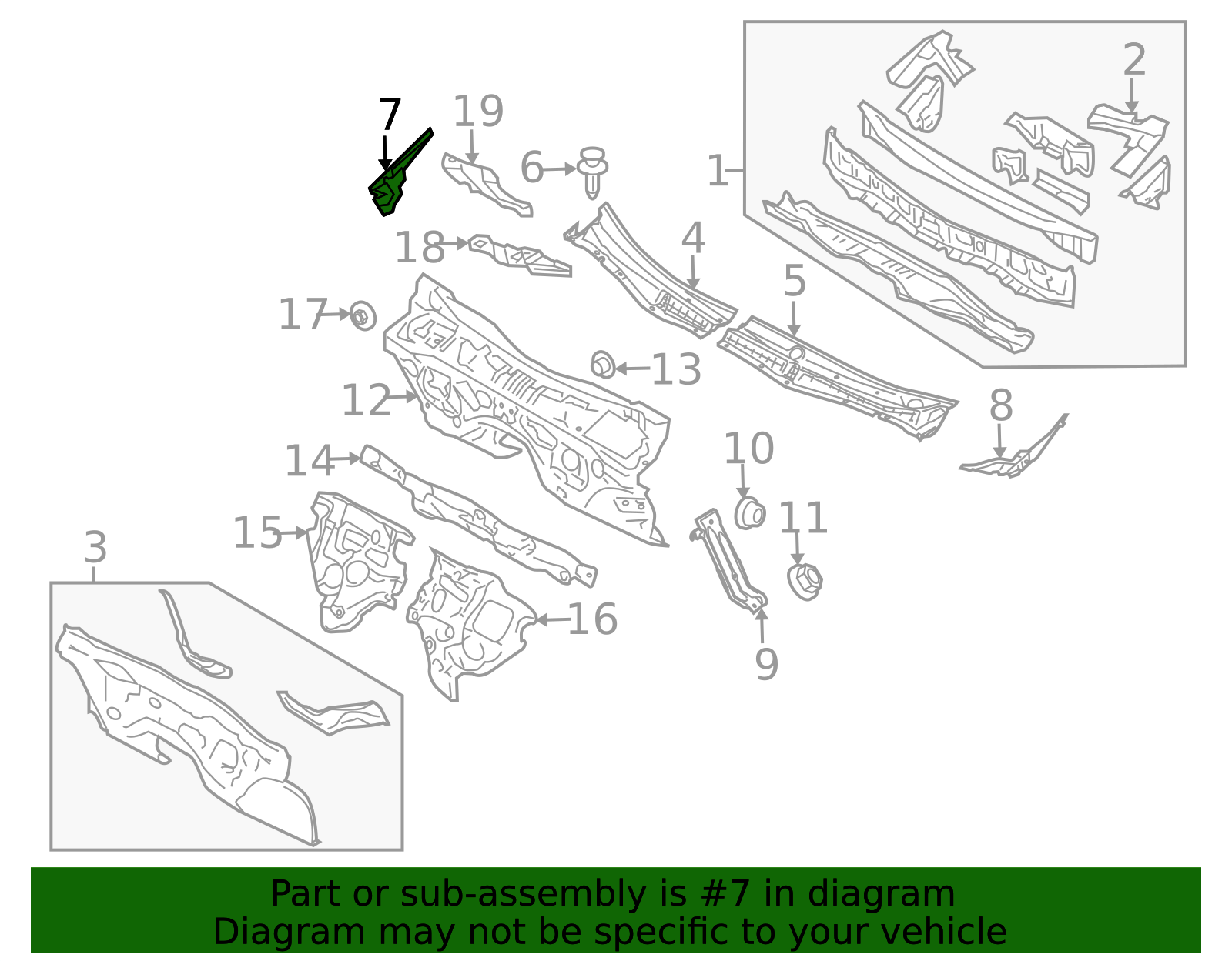 2006-2007 Subaru B9 Tribeca Cowl Side Panel 91423XA00A | OEM Parts