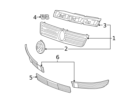 Grille & Components for 2002 Volkswagen Passat #0