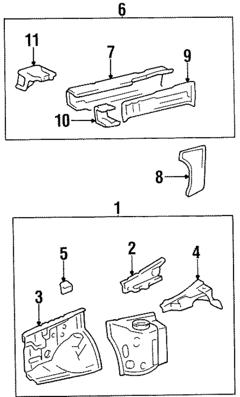 Structural Components & Rails for 1996 Toyota Paseo #0