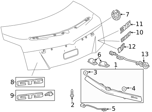 Exterior Trim - Trunk for 2016 Cadillac CTS #0