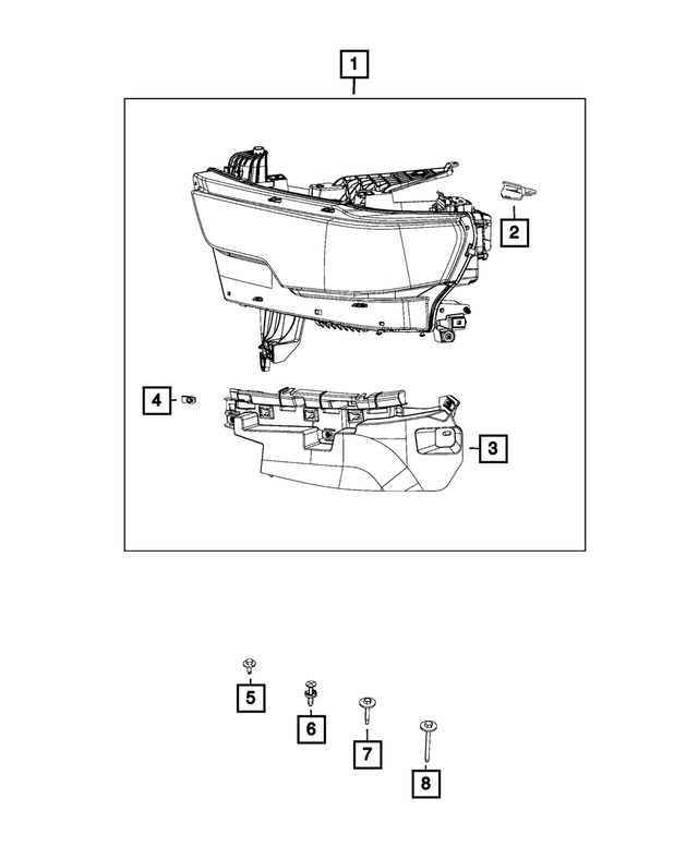 « 68275355AC – Electrical : Projecteur Support, Côté Gauche pour Mopar Image »