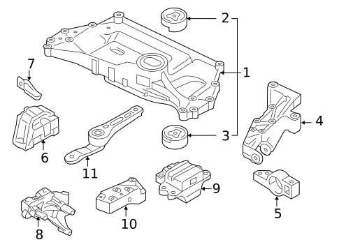 Engine & Trans Mounting for 2011 Volkswagen GTI #0