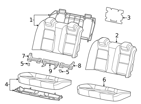 Rear Seat Components for 2011 Chevrolet Caprice #0