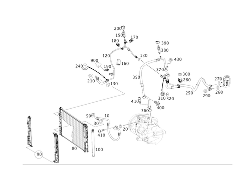 Refrigerant Line Arrangement for 2015 Mercedes-Benz GLA250 #0