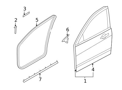 Door & Components for 2008 Ford Focus #2