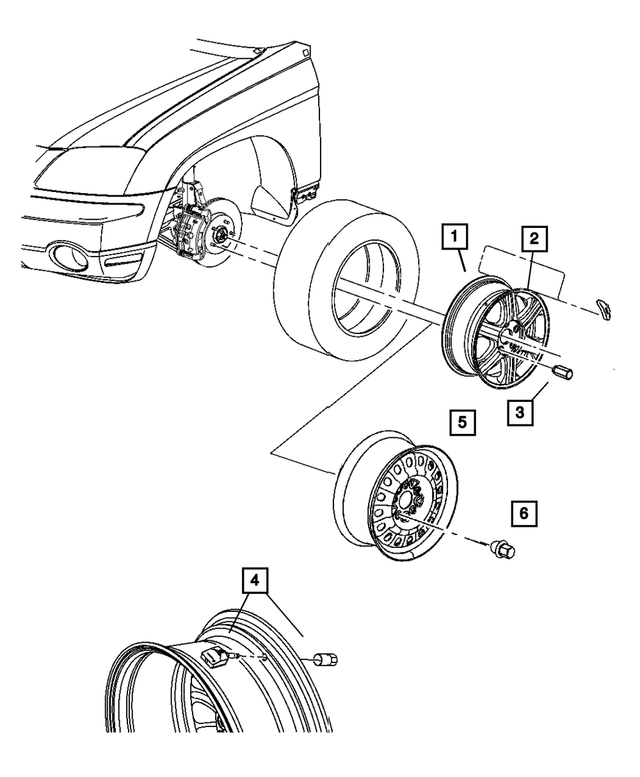 WX71PAKAD - Wheels, Covers and Jacks: Aluminum Wheel for Mopar Image