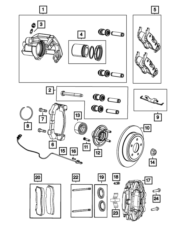 « R8052377AB – Brakes : Freins à Disque Etrier, Refabriqué, Côté Gauche Arrière pour Mopar Image »
